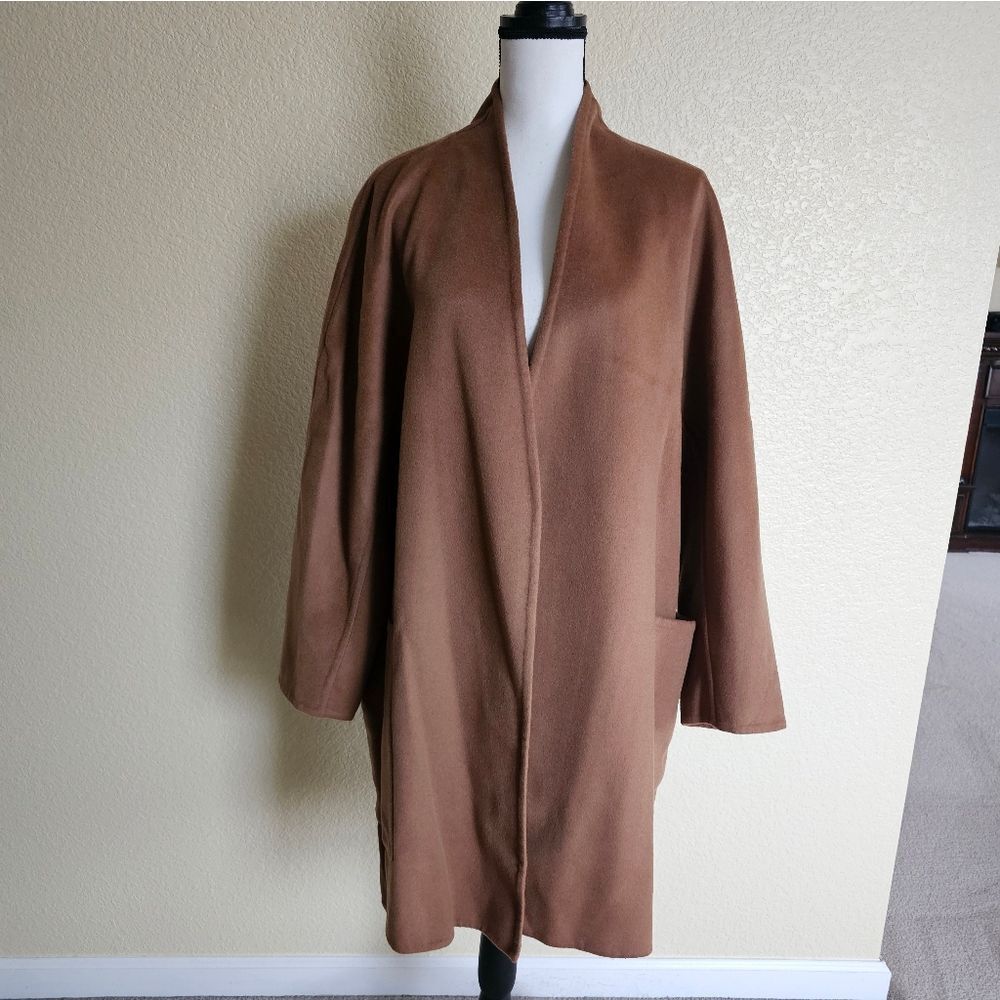 Reversible Brown Open Front Coat